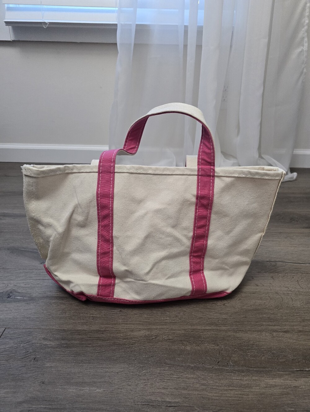 L.L.Bean Boat and Tote bag in a medium size pink trim Fisherman Nautical Boat - Picture 2 of 10